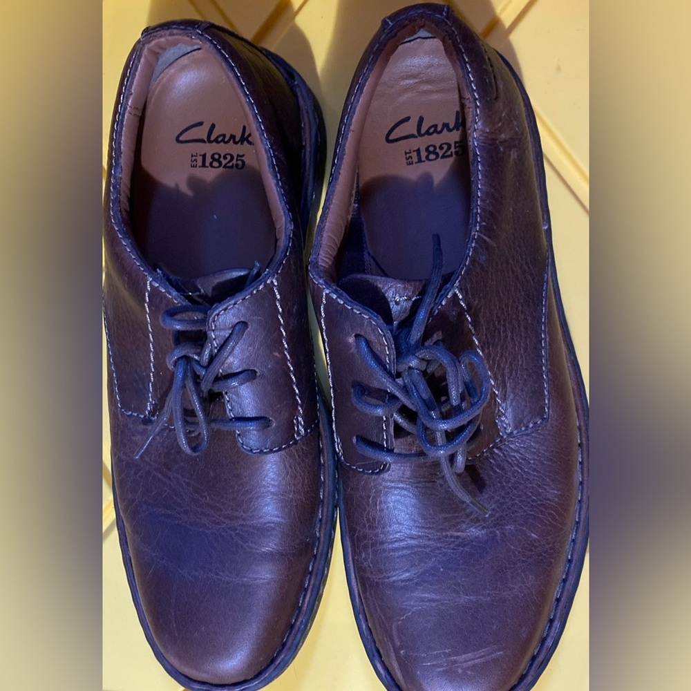 CLARKS 02519 Mens Stratton Way Oxford Lace Up Shoes Brown Leather Plus 7 1/2M